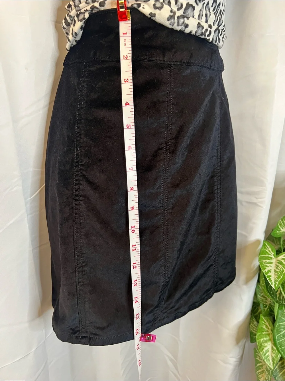 Free People Black Retro Velvet Mini Skirt